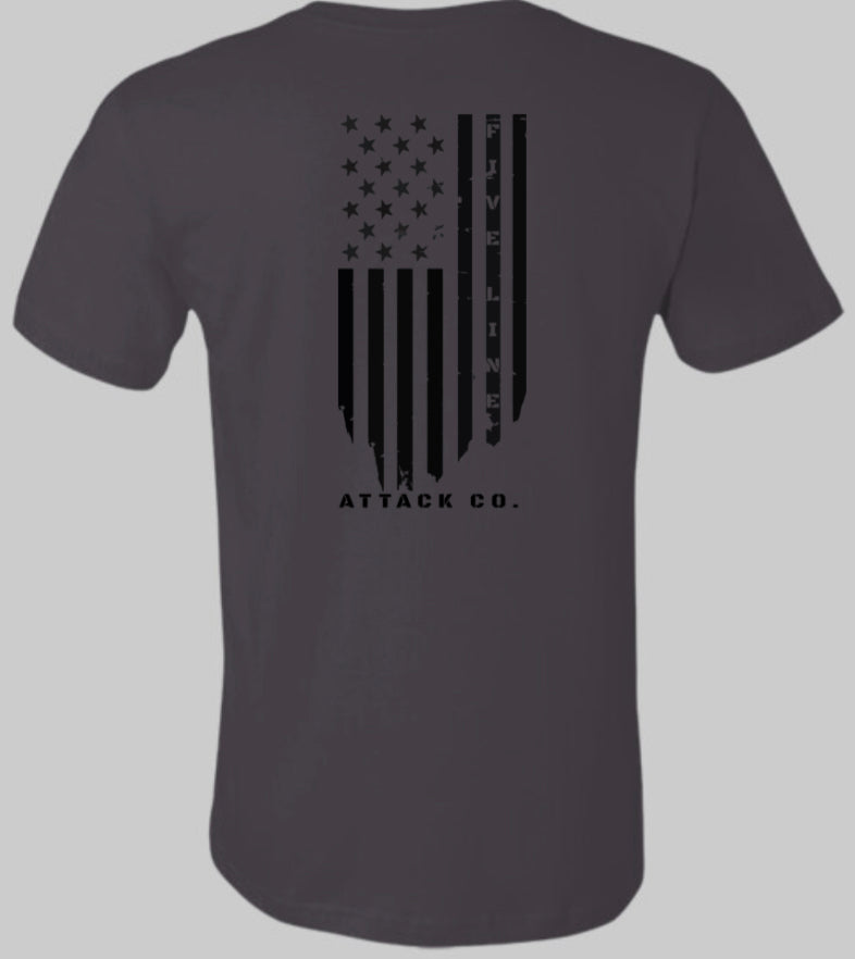 Five Line Attack Company Short Sleeve shirt with Flag