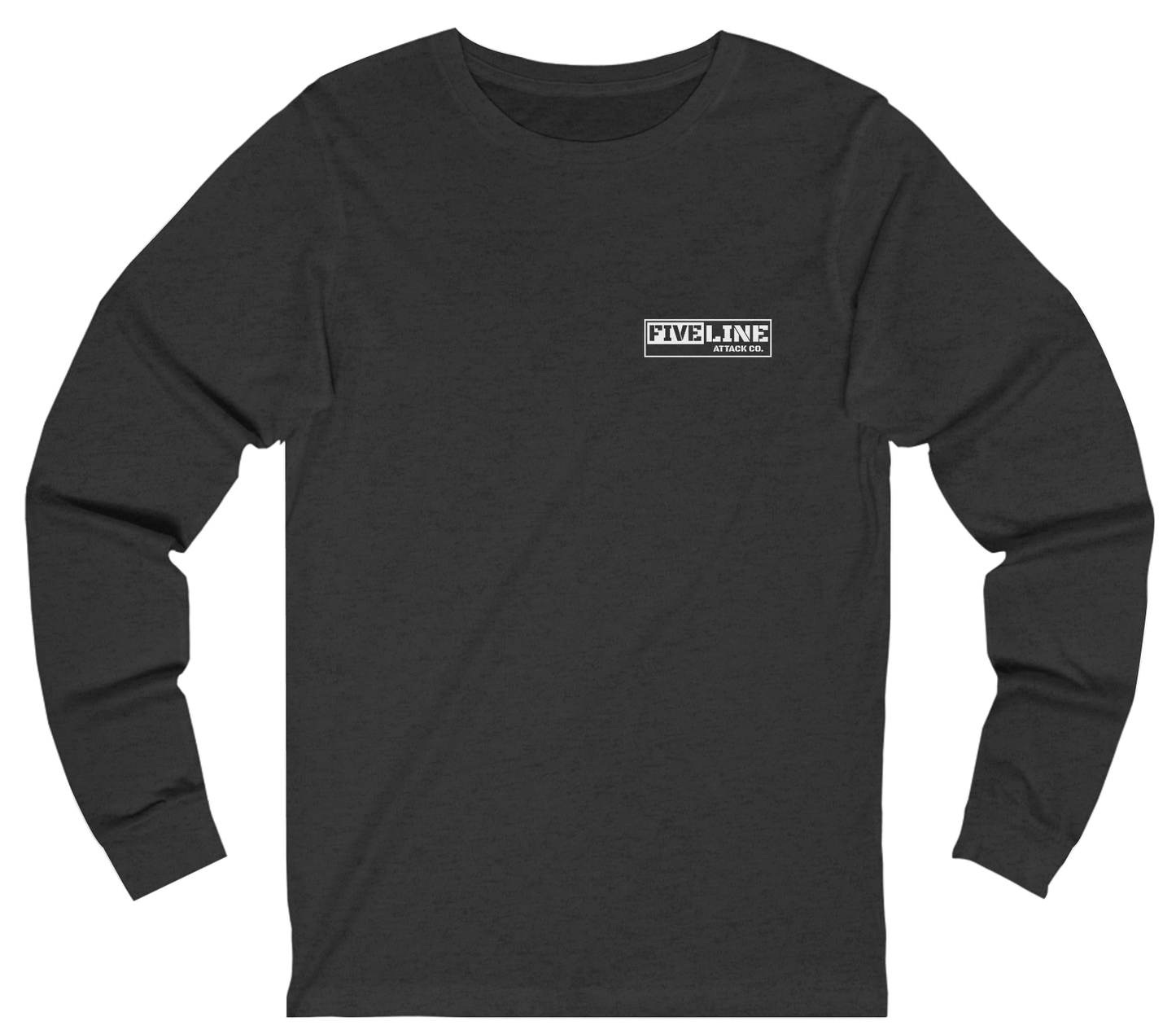 Heather Grey Long Sleeve Shirt front logo only.