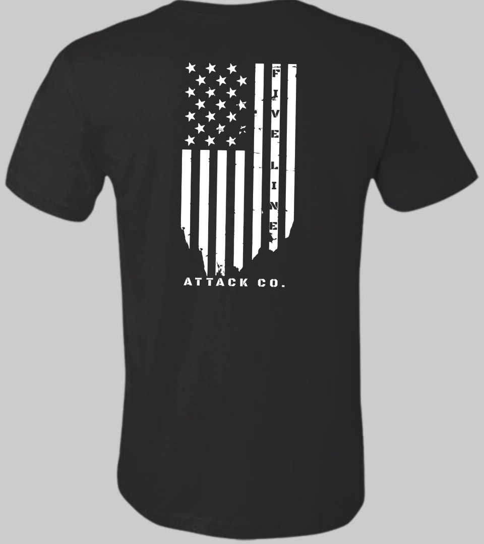 Five Line Attack Company Short Sleeve shirt with Flag